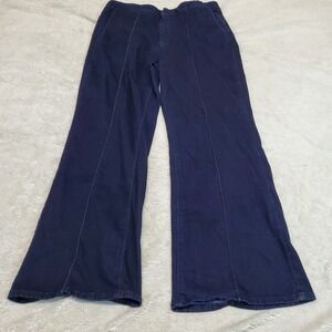 White House Black Market Dark Wash Denim Jeans 12 Wide Leg Classic Preppy Casual